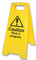 Schild, Work In Progress stehend, RP, Außenhöhe 575mm, Außenbreite 300mm, Schildfarbe schwarz auf gelb, SchildLegende Vorsicht, SchildMaterial Kunststoff, Schild Typ Boden, Warnung, Persönlicher
