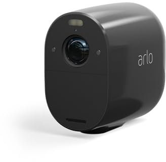 Arlo Essential Camara Vigilancia WiFi Exterior 1080p HD, Camara Vigilancia WiFi Interior, Sensor de Movimiento, Alarmas Para Casa, Prueba Arlo Secure Incluida, Visión Nocturna, 1 Cámara, Negra