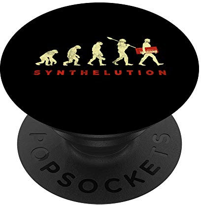 Vintage Synthesizer Evolution Studio Gear Synth DJ Analog - PopSockets Ausziehbarer Sockel und Griff für Smartphones und Tablets