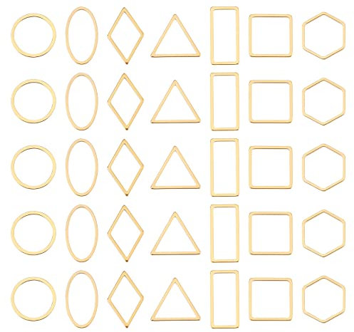 UNICRAFTALE 42 Stk 7 Stile Gold Verbindungsringe 11.5-16mm Lang Edelstahl Verbindungsringe Klein Metall Verbinder Charms Gemischte Verbindungs Anhänger Für DIY Ohrring Halskette Schmuckherstellung