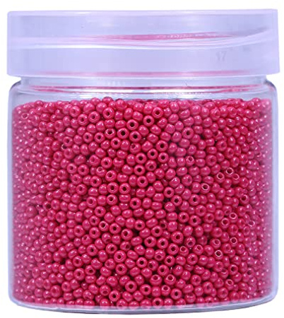 Bala&Fillic 2mm Runde Perlen zum Auffädeln 10000pcs/110 Gramm in Box,12/0 Rose GlasPerlen kleine Rocailles Perlen für Machen Schmuck Ohrring Armbänder Halskette (Rose)