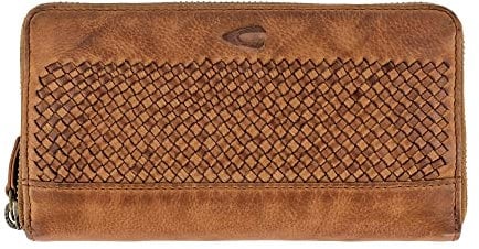 camel active Wave Damen Geldbörse Portemonnaie Reißverschluss RFID Leder Groß Cognac Braun