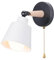iDEGU Wandleuchte Innen Retro Wandlampe aus Holz und Metall mit Schalter Verstellbar Wandspot Moderne Wandleuchte für Schlafzimmer Flur Eingang Wohnzimmer (Matt Weiß)