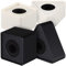 Alipis Microphone Stand 4Pcs Flag, Portable Mic Cube Logo Station, Triangular and Cube Shaped Stand for Interview Mic, Studio Mic, News Reporter Mic (Black&White) White Square