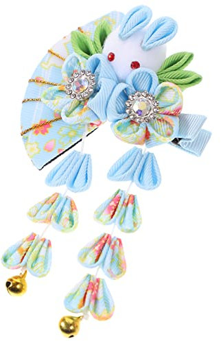FRCOLOR Quaste Glocke Haarschmuck Häschen-Entenschnabel-Clips japanische haarnadel Vintage Quastenhaarnadeln Geisha-Haarschmuck Hanfu Kopfbedeckung Zubehör schmücken Fräulein Plastik rot