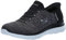 Skechers Women's Hands Free Slip Ins Summits Dazzling Haze Sneaker, Black White, 4.5 UK