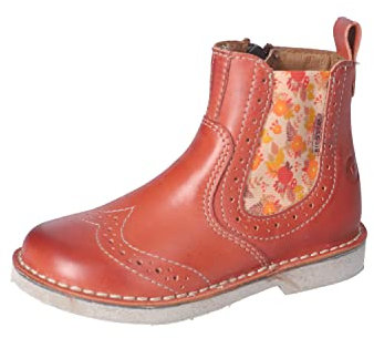 RICOSTA Mädchen Stiefel Dallas,Kinder Boots,WMS:Mittel,lose Einlage,Booties,Kurzstiefel,Chelsea Boots,reißverschluss,Cayenne/Blätter (250),26 EU