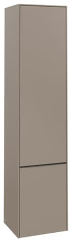 Villeroy & Boch Subway 3.0, Hochschrank, 2 Türen Anschlag (Scharnier) Links, C58602, Farbe: Front/Korpus: Taupe, Griff: Taipe