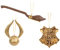 Grupo Erik Harry Potter Christmas Ornaments | Set Of 3 - Golden Snitch & Nimbus 2000 & Hogwarts Crest | Christmas Hanging Ornament | Christmas Decorations | Harry Potter Merchandise