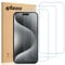 gueche [Lot de 3] Verre Trempé compatible iPhone 15 Pro Max, Protection d'écran Pour iPhone 15 Pro Max [Extrêmement résistant aux rayures] [Haute définition][Facile à installer]