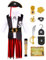 Velmawig Piratenkostüm Kinder Jungen Piraten Kostüm Outfit Zubehör Set Fasching Kostüm Kapitän Cosplay mit Piratenhut Augenklappe Piratenhose Ohrringe Gold für Halloween Karneval VL014L