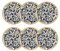 NOVASTYL - Lot 6 assiettes desserts héraclée 19cm en grès décor bleu - 2614307