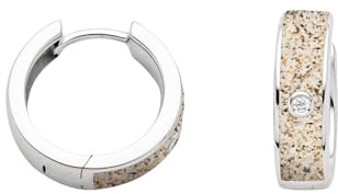 DUR Schmuck Creole NORDLICHT Strandsand Zirkonia, Silber 925/- rhodiniert (O5564)