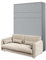 MEBLINI Schrankbett mit Sofa Bed Concept - Wandbett mit Lattenrost - Klappbett mit Schrank - Wandklappbett - Murphy Bed - BC-01-140x200cm Vertikal - Grau Matt/Beige
