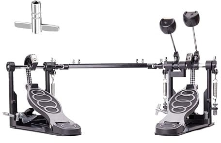 Vaisoeny Fußmaschinen,Double Bass Kick Drum Pedal mit Doppelkette,Doppel Pedal (V-YQ09)