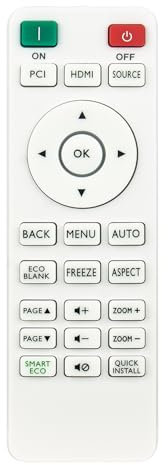 VINABTY RCX014 Fernbedienung ersetzen Passend für BenQ Projector 5J.JGV06.001 MH550 MS550 MS610 MU641 MW550 MW612 MW707 MX550 MX611 MW533 TW533 MH534 MH606 MH606W MW605 MW605W MX604 MX604W