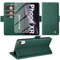 Giyer Handyhülle für iPhone XR Hülle mit Schutzfolie, Kartenfach Wallet Klapphülle Premium Leder Standfunktion Schutzhülle für iPhone XR Flip Case Cover Tasche (Grün)
