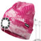 ATNKE LED Mütze mit Licht, USB Typ C Wiederaufladbare 4 LED Beleuchtete Laufmütze Extrem Heller Lampe Winter Warme Stricken Mütze für Herren und Damen Geschenke/Tie Dye Pink