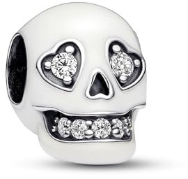 PHCLASY Halloween Glow-in-the-dark Sparkling Skull Charm Anhänger für Damen 925 Sterling Silber Bead Charm Kompatibilität für Europas Armband