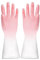 Glomora KRubber Gants de vaisselle en caoutchouc pour le nettoyage de la cuisine et de la maison, gants polyvalents réutilisables, antidérapants, imperméables et pour laver la (White Pink)