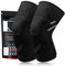 YOLONCE 2 Pcs Juego de rodilleras para mujer y hombre,Rodilleras Menisco y Ligamento,Rodilleras Gym Compresion,Rodillera Antideslizante de Compresión para liviar el Dolor en Articulaciones,Negro,L