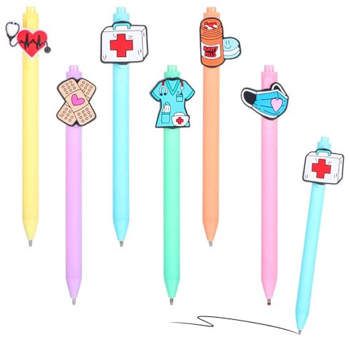 Wanmu 6 Stück Krankenschwester Stifte Lustige Cartoon Kugelschreiber Einziehbare Krankenschwester für Krankenschwestern Ärzte Medizinische Assistenten