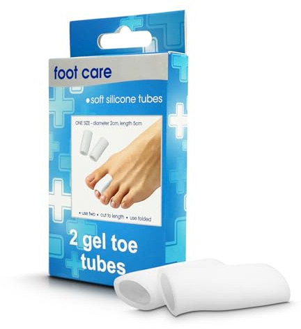 RE-GEN Gel Toe Tubes Sleeves Protectors | Men's Women's Toe Cover Silicone Guards | Blisters, Corn, Calluses, Rubbing, Friction Pain Relief | Walking, Running, Hiking ((5 Pack) - 10 Gel Tubes)