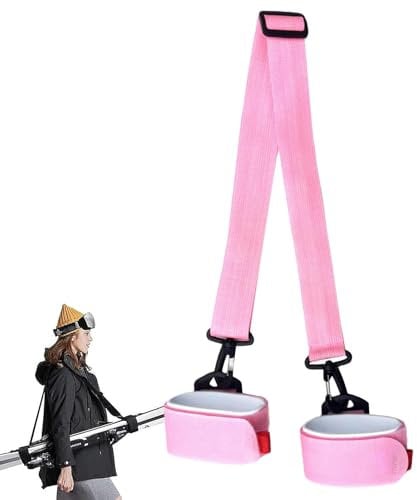 Generisch Ski Tragegurt, Skigurt Und Stockträger, Ski Tragehilfe Mit Verstellbaren, Rutschfesten Schultergurten, Snowboard Wraps, Multifunktional Zum Tragen Von Skiern, Stiefeln