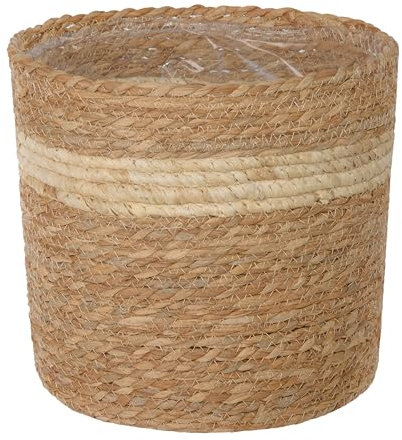 Greenleaves Natural Seagrass Indoor Planter Storage Basket Flower Pot with waterproof liner (Large)