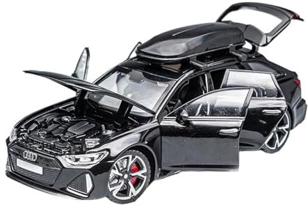 Miniatur Motorfahrzeug-Modelle 1:32 Für RS6-Modellauto Black Edition, Maßgeschneidert Für Kinder, Realistische Simulation, Druckguss-Metall Fertigmodell(Black)