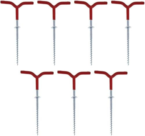 Paquete de 7 tornillos para tienda de campaña, clavos de pesca en hielo, tornillos de pesca en hielo, kit de estacas de pesca en hielo, soportes de tienda de campaña, soportes de tienda de campaña