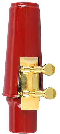 MOTOULAX Metall Altsaxophon Mundstück Kit, Tragbare Blattschraube Abdeckung Ersatz Zubehör für Saxophon aus Kork und Kunststoff, guter Klang (Rot)