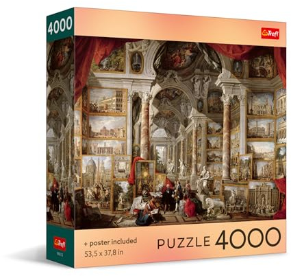 Trefl - Square Box - Modern Rome, Panini - 4000 Piece Jigsaw Puzzle Red 54x38 Print, DIY, Creative Fun, Classic Jigsaw for Adults and Children from 15 Years Old