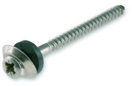 Suki 6180803 Vis bois Tête fraisée bombée PZ Acier Inox A2 4,5 x 65 avec rondelle d'étanchéité 25 pièces