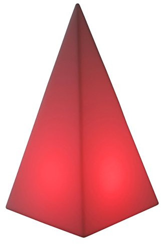 LED-Highlights Deko Lampe Pyramide 26 x 48cm Garten Leuchte Akku Kabellos Farbwechsel Bunt Dimmbar Fernbedienung Innen Aussen