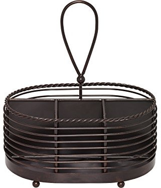 Mikasa Gourmet Basics Wire Napkin and Cutlery Caddy, Brown