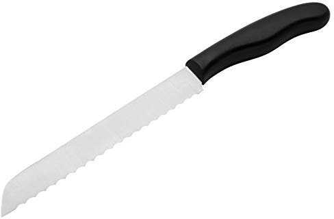 Nirosta BrotmesserFit – Extra lange Klinge aus rostfreiem Edelstahl, ergonomischer Griff, ideal für Brot und Backwaren, 300x30x23 mm, grau/schwarz