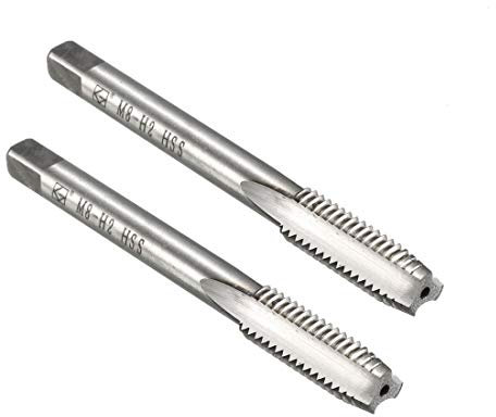 sourcing map Metrischer Maschinengewindebohrer M8 x 1,25 H2 Hochgeschwindigkeitsstahl 3 gerade Rillen Schraube Gewindeschneider Maschinist Reparatur DIY Werkzeug 2 Stück