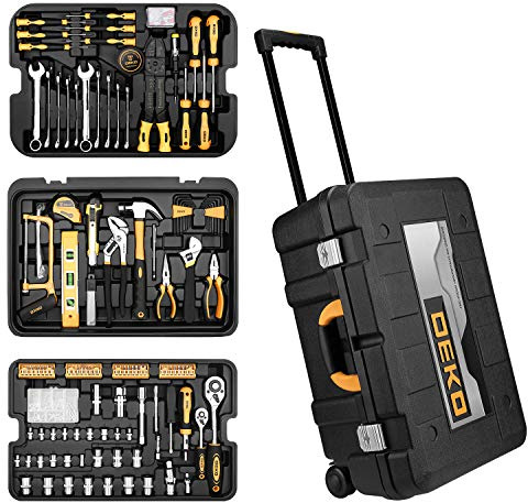 DEKOPRO Werkzeug-Set für den Haushalt mit Werkzeugkasten aus Kunststoff, 258 PCS
