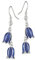 Eternal Collection Bluebell Enamel Finish Silver Tone Drop Pierced Earrings 4.2 Blue