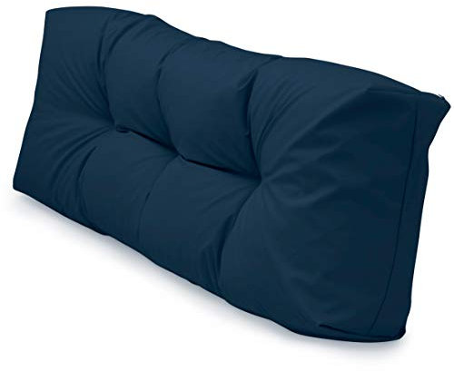 Spatium Palettenkissen Set abnehmbar Bezug wasserdicht gesteppt Palettenauflage Palettenpolster Palettensofa Palettenmöbel Dunkelblau Ruckenkissen 120x50x15