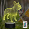 CooPark 3D Französische Bulldogge Nachtlicht, Hund lampe 16 Farben Ändern der optischen Täuschungslampe mit Remote-Geburtstag Weihnachten Valentinstag Geschenkidee für Kleinkind Jungen Mädchen