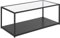 Table Basse Rectangulaire en Verre et Métal Noir avec Plateau de Rangement en Imitation Bois Noir Design Minimaliste pour Salon Moderne Beliani