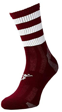 Precision Sports Socks Mid Pro Hooped Maroon/White 7-11