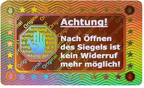 105 Stk - 3D Hologramm-Siegel 40 * 25mm gold glänzend - Rücknahmesiegel Sicherheitssiegel Qualitäts-Siegel Garantie-Siegel Sicherheitsetiketten selbstklebendes Etikett Hygienesiegel