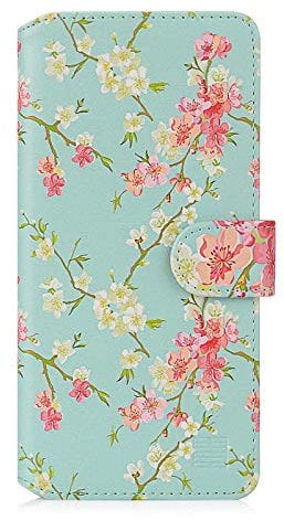32nd Floral Series 2.0 - Design PU Leather Book Wallet Case Cover for Xiaomi Redmi Note 9 Pro, Redmi Note 9 Pro Max & Redmi Note 9S, Flip Case With Card Slots - Spring Blue
