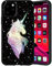 Yoedge Hülle für iPhone SE 2022/ SE 2020/7 / 8 4,7, Flüssig Soft TPU Silikon Schwarz mit Muster Handyhülle 360 Bumper Rundumschutz Dünn Weich rutschfest Stoßdämpfend Schutzhülle Slim Cover, Einhorn