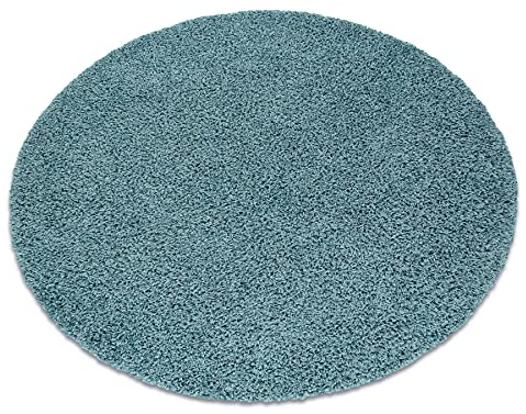 rugsx Teppich SOFFI Shaggy 5cm; für Kinderzimmer, Wohnzimmer, Schlafzimmer, langfloorteppiche, wohnzimmerteppich, blau, Kreis 80 cm