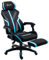 Vinsetto Silla Gaming con Reposapiés Retráctil Silla de Oficina Giratoria Reclinable con Reposacabezas y Altura Ajustable 65x65x119-129 cm Negro y Azul