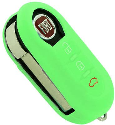 SALPIE Guscio Portachiavi Accessori Ricambi Cover Copri Chiave Telecomando Auto 3 Tasti Compatibile Con Fiat – Lancia - Citroen - Peugeot (Verde Fluo, COVER)